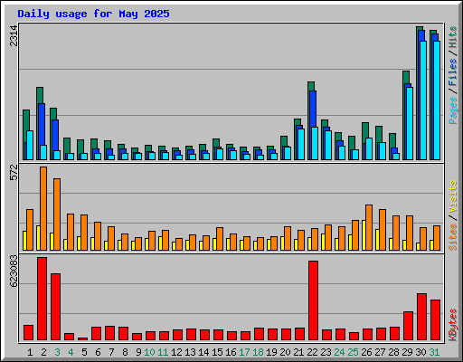Daily usage for May 2025