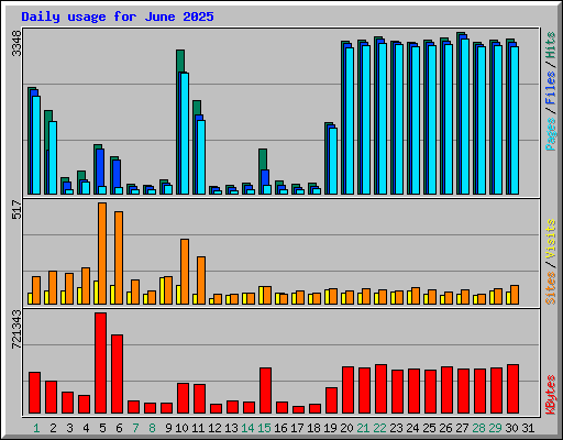 Daily usage for June 2025