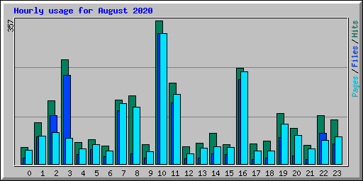 Hourly usage for August 2020