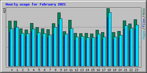 Hourly usage for February 2021