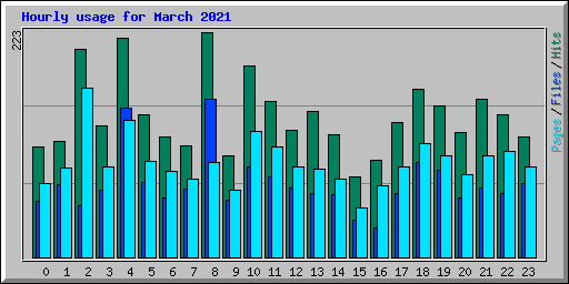 Hourly usage for March 2021