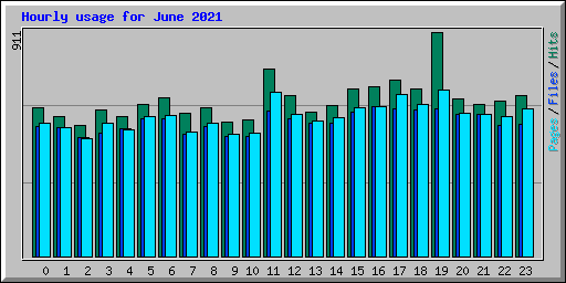 Hourly usage for June 2021